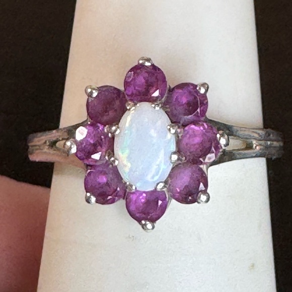 925 Monica Jain Opal & Tourmaline Ring - Picture 1 of 14